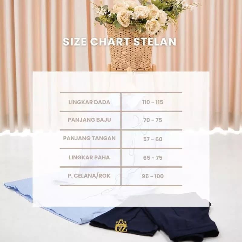 Tabel ukuran GWENZA
